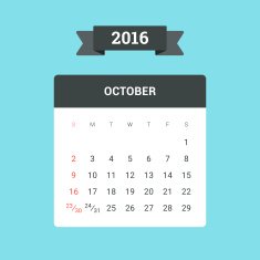 October 2016 calendar N4