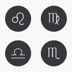 Vector modern sings of the zodiac icons set N7