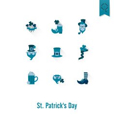 Saint Patricks Day Isolated Icon Set N18