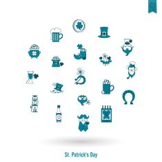 Saint Patricks Day Isolated Icon Set N19