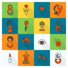 Womans Day Icon Set N14