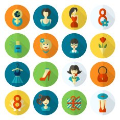 Womans Day Icon Set N15