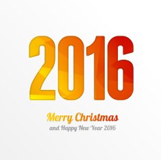 Happy New Year 2016 Colorful Greeting Card Vector
