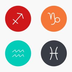 Vector modern sings of the zodiac colorful icons set