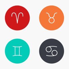 Vector modern sings of the zodiac colorful icons set N3