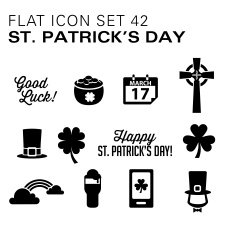 Flat icons 42 St Patrick's Day - Black