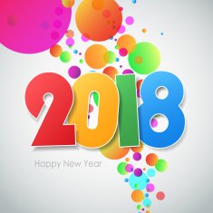 Happy new year 2018 greeting card Vector illustration eps10