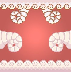 Lamb horns and laces for decoration of greeting card N4