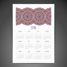 Calendar with mandalas N16