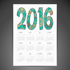 Calendar with mandalas N18