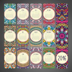 Calendar with mandalas N25 free image download