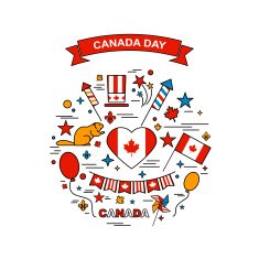Happy Canada Day elements set