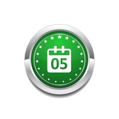 Calender Sign Green Vector Icon Button