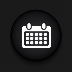 Vector modern calendar black circle icon