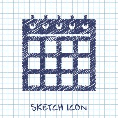 vector sketch icon of calendar
