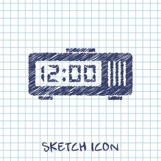 alarm clock vector sketch icon