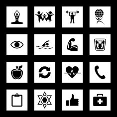 Fitness icon set N18