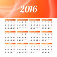 Calendar 2016 template design with header picture starts monday N83