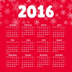 Calendar 2016 template design with header picture starts monday N92