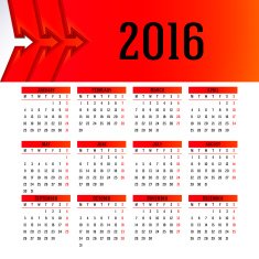 Calendar 2016 template design with header picture starts monday N110