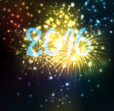 happy new year 2016 with firework