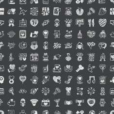 doodle Valentine's Day seamless pattern background