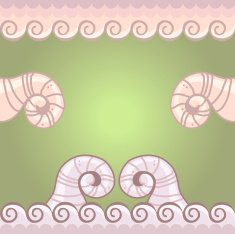 Lamb horns and laces for decoration of greeting card N5
