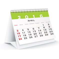 April 2016 desk calendar