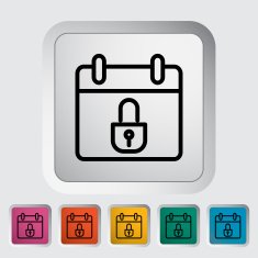Calendar with padlock