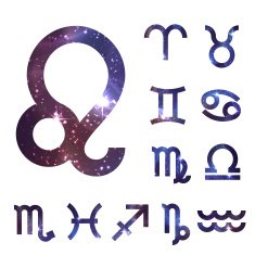 Zodiac Signs icons with Space inside Vector illustration