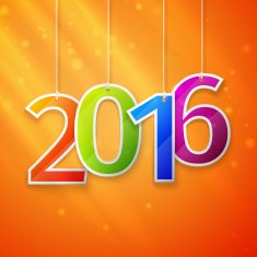 Happy New Year card Paper 2016 Text Design