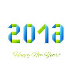 Happy New Year card Paper 2016 Text Design N3