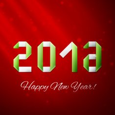 Happy New Year card Paper 2016 Text Design N4