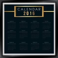 Calendar 2016 year vector design template - Luxury Style