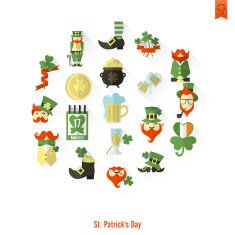 Saint Patricks Day Isolated Icon Set N50