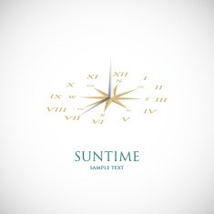 Sundial with wind rose Vector symbol icon