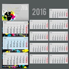 Vector calendar 2016 - Planner for three month N3