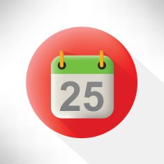 Calendar design on button background vector