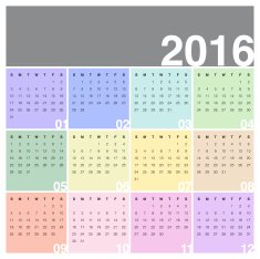 Color blocking 2016 calendar