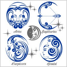 Zodiac signs and icons Vector illustration N3