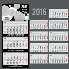 Vector calendar 2016 - Planner for three month N6