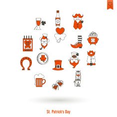 Saint Patricks Day Isolated Icon Set N52