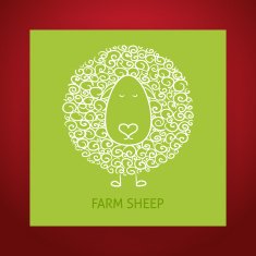 Natural Eco Hand Drawn Outline Sheep