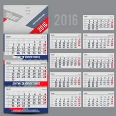 Vector calendar 2016 - Planner for three month N12
