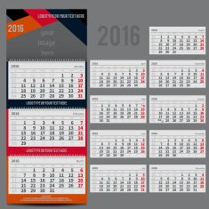 Vector calendar 2016 - Planner for three month N15