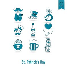 Saint Patricks Day Isolated Icon Set N60