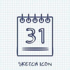 vector sketch icon of calendar N2
