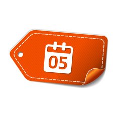 Calender Sign Orange Vector Icon Design