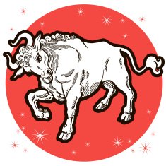 Zodiac sign - Taurus Big strong bull with sharp horns