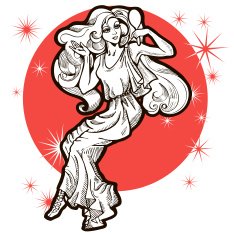 Beautiful girl with mirror Zodiac sign - Virgo